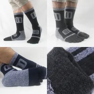 두꺼운 겨울 등산 남자 하프&홀 쿠션 이중 바닥 파일 발가락양말 중목 장목