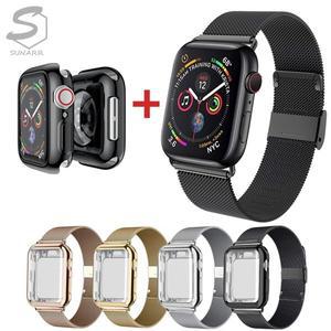 [수나르]애플워치SE 3 2 40mm 44mm 호환 풀커버 케이스 밀레니즈루프 스테인리스 스틸 밴드 스트랩