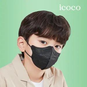 아이코코 KFAD 비말차단 마스크 50매 [화이트/블랙] [소형N 5∼7세]