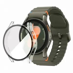 [특][가] 강화유리+케이스 갤럭시 워치8 7 6 5 울트라 프로 클래식 40mm 44mm 45 46 47 mm 풀커버 액정 보호 필름 올인원 투명 블랙 실버 로즈골드