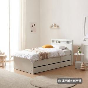 [기타]에리스 LED+USB형 높은 2단서랍침대 SS (전체 서랍형) (매트 미포함)