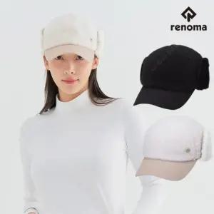 레노마골프 여성 겨울 귀달이 퍼 방한 캡모자 N-8813