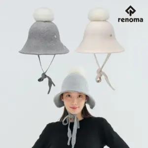 레노마골프 여성 겨울 페이크 퍼 방울 니트 버킷햇 N-8817