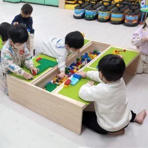레고호환 어린이집 유치원 돌봄교실 4-5인용 레고테이블 블록 블럭 놀이판 책상