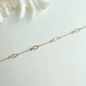 물고기 컷팅 민자 믹스 행운 팔찌14k화이트골드17cm 20대여성 30대여성 214대여성