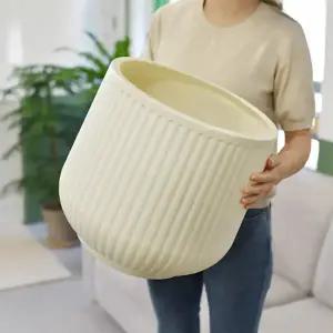 아델팟 아이보리 플라스틱 화분 17호 인테리어 분갈이 가벼운 대형화분