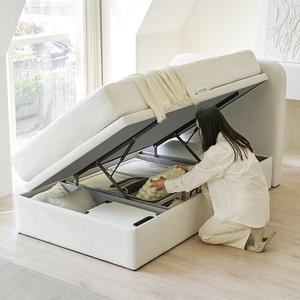 [아씨방가구]라핀스 좁은방 패브릭 빅수납 호텔식 리프트업 침대 SS(본넬)