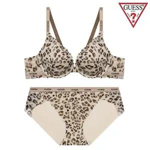 [롯데백화점]게스 크리미 호피밴드 레이스 브라팬티세트 GDWBRBP213BE