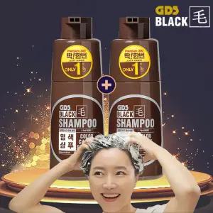 지디에스 딱한번 염색샴푸 블랙모 흰머리 새치샴푸 흑갈색 300ml