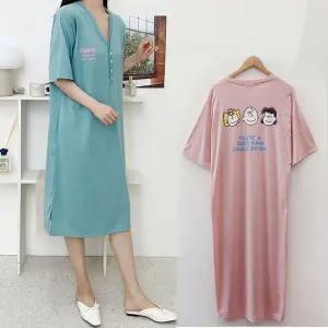 [보리보리/보리맘]아이들 여름 반팔 단추 수유 원피스 빅사이즈 수유복  ID604