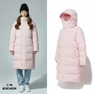 [백화점 출고] 아이더 다운 구스 여성 스테롤 윈드 스토퍼 롱 자켓 인디안 핑크 방풍 패딩 점퍼