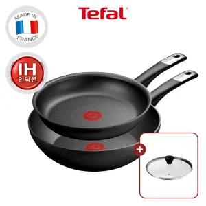 [테팔] 퍼펙트 터치 티타늄 3X 인덕션 프라이팬 2종 (팬24+웍28) +레온유리뚜껑28
