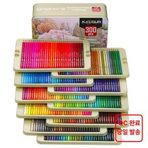 아트 그래피티 및 유성 색연필 드로잉을 위한 색연필 300피스 양철 상자 세트