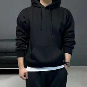 남자 러닝 겨울 기모 무지 그레이 모자 큰 후드 티셔츠