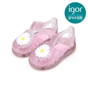 [롯데백화점]이고르 토비 글로스 플라워 젤리슈즈 핑크 키즈샌들 IGSDL3M2FR by트래드후스