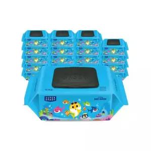 핑크퐁x슈퍼대디 아기상어에디션 블루 아기물티슈 70매 10+10팩 캡형(82gsm) 447272