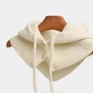 키템 울 니트 바라클라바 01바라2버튼-블랙 니트 후드 여성 바라클라바 목도리