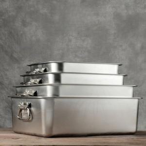 스텐밧드 반찬 핸들 손잡이 스탠바트 업소용 스텐 사각통 1 사각 32x22x10