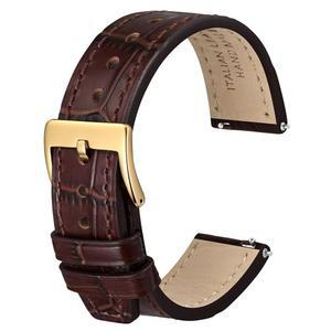 앙비어 이탈리안 악어 알갱이 엠보싱 패턴 가죽 시계 밴드, 남성용 빠른 출시 송아지 교체 스트랩, 밴드 폭 18mm 20mm 22mm 24mm