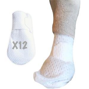 개, 고양이, 반려동물을 위한 메디밋 발 붕대 u2013 신축성 용 부츠, 발에 대한 응급처치 미끄럼 방지, 비접착, 통기성, 일회용, 세탁 가능, 조절 가능한 스트랩, 12팩(소형)