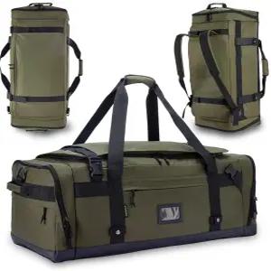 여행용 대형 더플백 - 남성 여성 접이식 체육관 더플 백팩 헤비 듀티 밀리터리 군용 캔버스 신발 주머니
