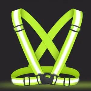 고품질 반사띠 멜빵 밴드 자전거 라이딩 안전 멜빵 야광조끼 (WFKAO6R)