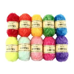 57M 수세미실 색상혼합 10개 세트 수세미 뜨개실 수세미사 뜨게실