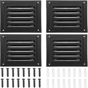 PATIKIL 4x4인치 알루미늄 박공 벤트 4개입 외부 벽면 아울렛 사각 소핏 주택 다락방 차고 천장용 스크린