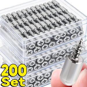 10/200세트 셀프 태핑 스크류 레이어 플레이트 홀더 옷장 칸막이 브래킷 고정 선반 지지대 논슬립 슬리브