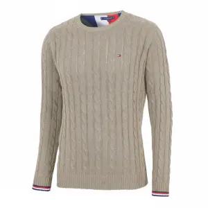 [타미힐피거]타미힐피거 크루넥 케이블 니트 MW0MW13382 샌들우드