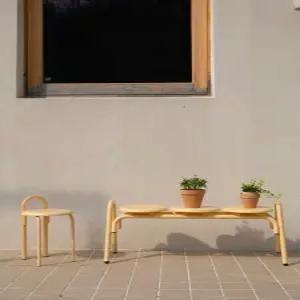 야외 철제 의자 공원 카페 대기 원형 테라스 벤치