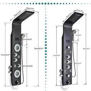 라포식 욕실 패널 빗물 폭포 샤워기 디지털 온도 표시 화장실 스프레이 건 헤드