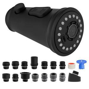 [미국배송] 히벤트 풀다운 주방 수도꼭지 헤드 교체 15개 어댑터로 구성된 3기능 싱크대 스프레이어 노즐 모엔 아메리칸 스탠다드 델타 콜러 수도꼭지-매트 블랙과 호환 가능