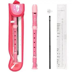 [하프클럽/]핑크 리코더 아동 뭉스 피리 음악 악기 초등학생 솔리드 타입