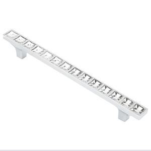 다이아몬드 크리스탈 손잡이 문 옷장 알루미늄 합금 가구 하드웨어 악세사리 128mm/96mm 피치-로우