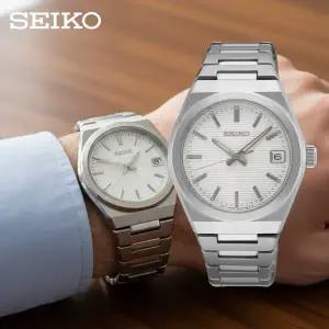 [세이코]사파이어 글라스 클래식 화이트 남성 메탈시계