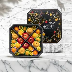 [익산원예농협] 팔각 과일 혼합 프리미엄 선물 세트 7kg 사과4 배4 한라봉4 천혜향4 참다래4 단감4