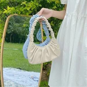 패턴 숄더백 셔링 손가방 가죽 레더 인조 토트백 주름