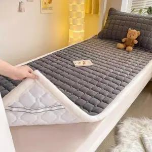 겨울 극세사 벨벳 침대패드 매트리스 이불 싱글 기모 90x200