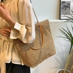은창베이직 지퍼 왕골 라탄 숄더백 비치백 손가방 그물가방 바구니 쇼핑백 쇼퍼백 파우치 여름 휴가 비치