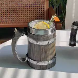 오크통 맥주잔 500잔 바이킹 빈티지 생맥주 술집 카페 하이볼