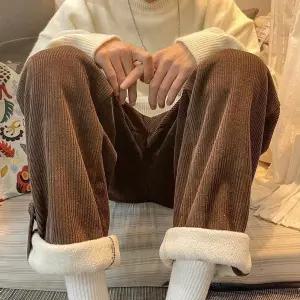 남자 기본 바지 면 린넨 코듀로이 캐주얼 팬츠 기모 도톰 통 겨울 슬랙스 힛템