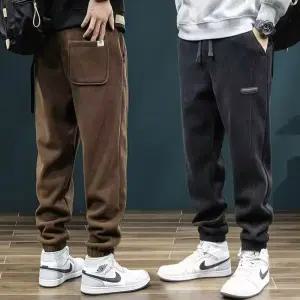 남성 겨울 기모안감 코듀로이 방한바지 밴딩 조거팬츠