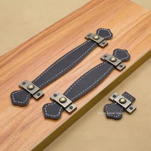 1PCS 가죽 손잡이 가방 처리 서랍 문 갈색 검정색 가구 하드웨어 장식 아연 합금 캐비닛 드레서