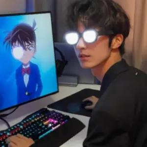 당출 큐 코난 안경 LED 생일선물 인싸템