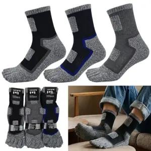 [3켤레]인따르시아 남성용 테리 통파일 발가락양말 이중쿠션 장목 겨울 등산 작업용 두꺼운 양말