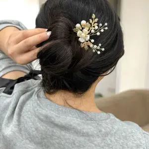 [콩심팥심]골드 U자비녀 혼주뒤꽃이 한복뒤꽂이 한복머리장식 U
