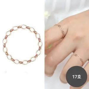 로즈골드반지 14K 로즈골드 마름모 체인 데일리 금 반지 17호