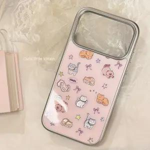 귀여운 동물 돼지 고양이 메탈릭 슬림핏 하드 아이폰 17 16 15 14 프로 맥스 PRO MAX 케이스