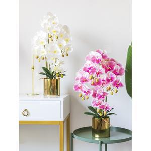 인조 호접난 호접란 골드 정원 두가지 테이블 2개 다발 분홍 파랑 부케 터치